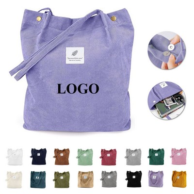 Versatile Corduroy Tote Bag