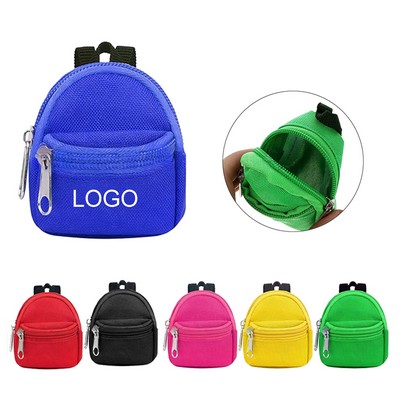 Mini Zipper Backpack Keychain Pouch