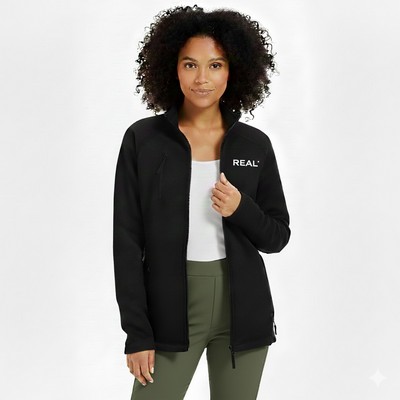 Women's Heathered Full Zip Brushed Back Fleece Jacket